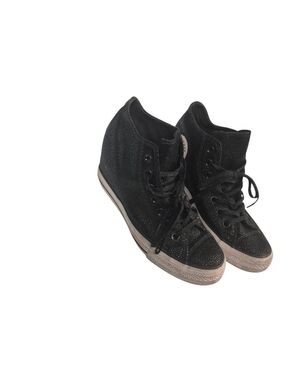 Converse Black Sparkle High-Top Wedge Sneakers